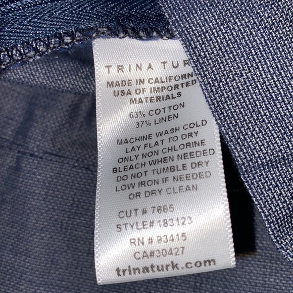 Trina Turk Los Angeles One-Shoulder Striped Cotton/ linen Blend Top size Medium - Picture 12 of 14